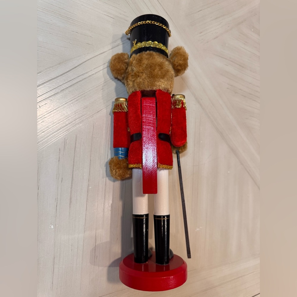 Martha Stewart Holiday 2013 Teddy Bear Nutcracker 14” Wooden Christmas Figurine - Picture 5 of 13